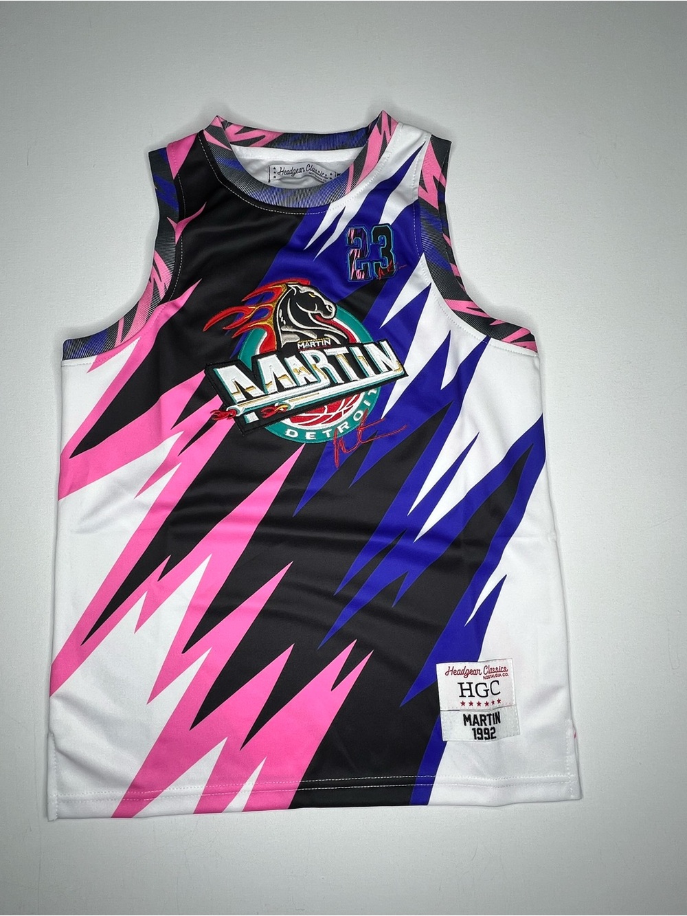 1992 Martin Kids Sleeveless Jersey in Black, White, Pink & Blue